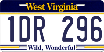 WV license plate 1DR296