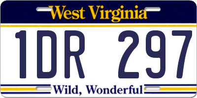 WV license plate 1DR297