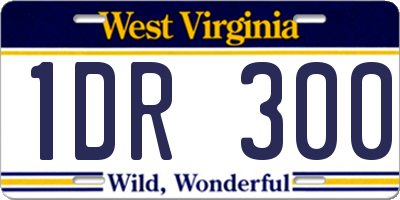 WV license plate 1DR300