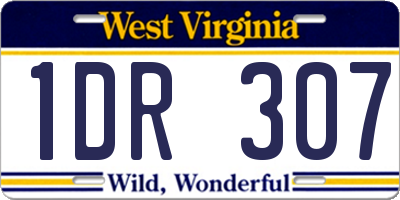 WV license plate 1DR307
