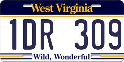 WV license plate 1DR309