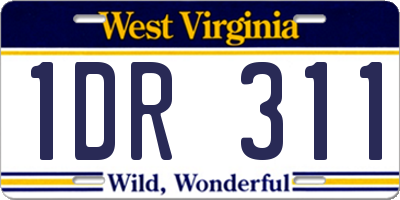 WV license plate 1DR311