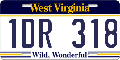 WV license plate 1DR318