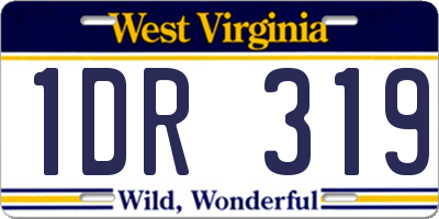 WV license plate 1DR319