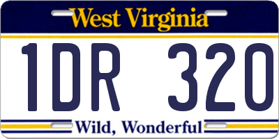 WV license plate 1DR320