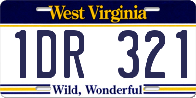 WV license plate 1DR321