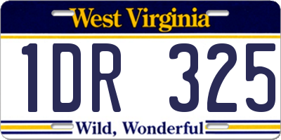 WV license plate 1DR325