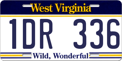 WV license plate 1DR336