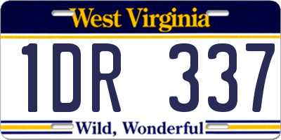 WV license plate 1DR337