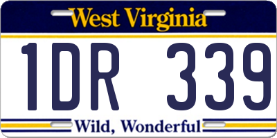WV license plate 1DR339