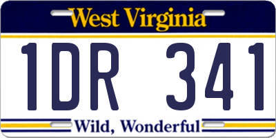 WV license plate 1DR341