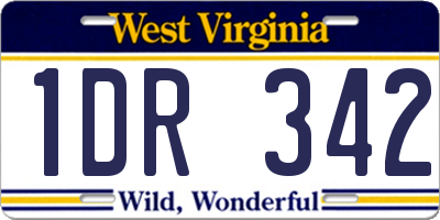 WV license plate 1DR342