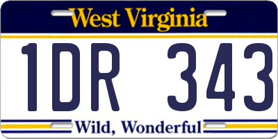 WV license plate 1DR343
