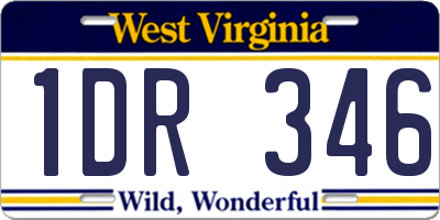 WV license plate 1DR346