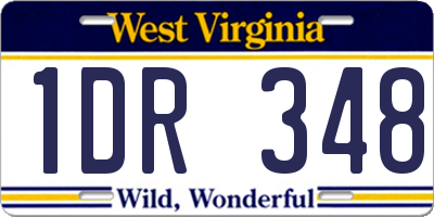WV license plate 1DR348