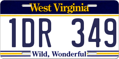WV license plate 1DR349