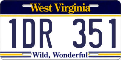 WV license plate 1DR351