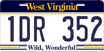 WV license plate 1DR352