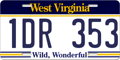 WV license plate 1DR353