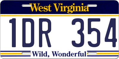 WV license plate 1DR354