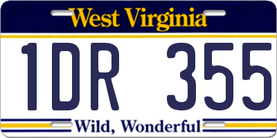 WV license plate 1DR355