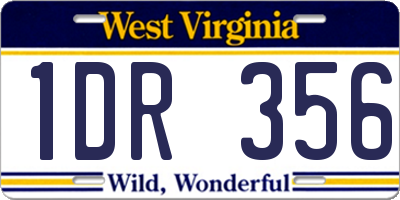 WV license plate 1DR356