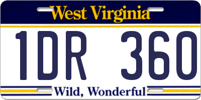 WV license plate 1DR360