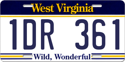 WV license plate 1DR361