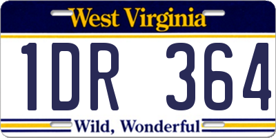 WV license plate 1DR364