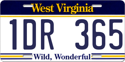 WV license plate 1DR365