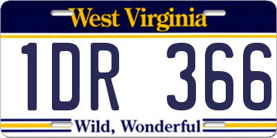 WV license plate 1DR366