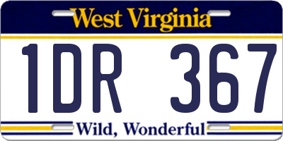 WV license plate 1DR367