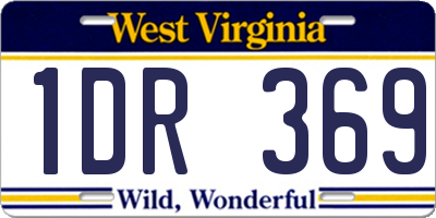 WV license plate 1DR369