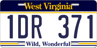 WV license plate 1DR371