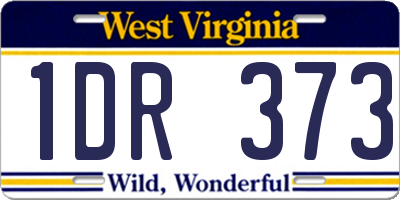 WV license plate 1DR373