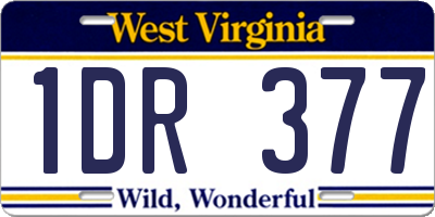 WV license plate 1DR377
