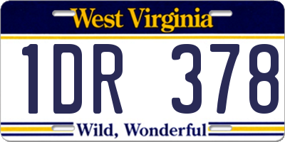 WV license plate 1DR378