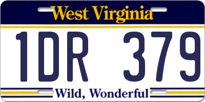 WV license plate 1DR379