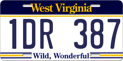 WV license plate 1DR387
