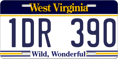 WV license plate 1DR390