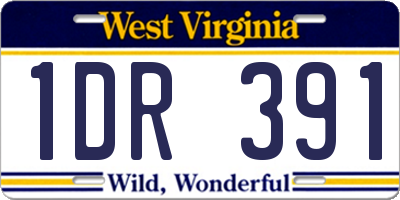 WV license plate 1DR391