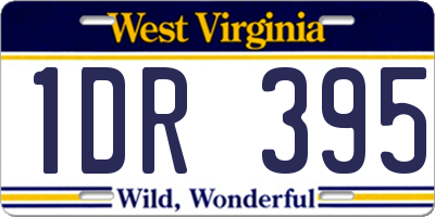 WV license plate 1DR395