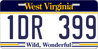WV license plate 1DR399