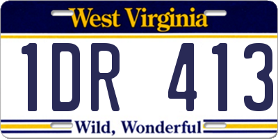 WV license plate 1DR413