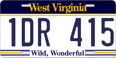 WV license plate 1DR415