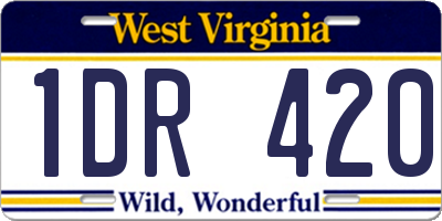 WV license plate 1DR420