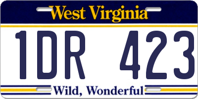 WV license plate 1DR423