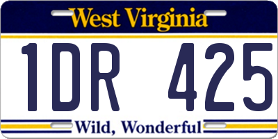 WV license plate 1DR425