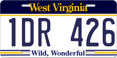 WV license plate 1DR426