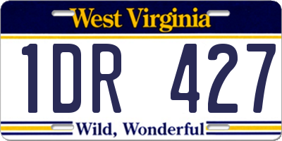 WV license plate 1DR427